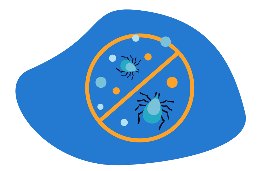 redução da acumulação de bactérias